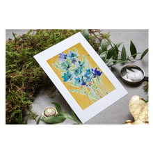 Load image into Gallery viewer, Blue Flower Bouquet watercolor card