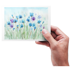 Cornflowers watercolor card