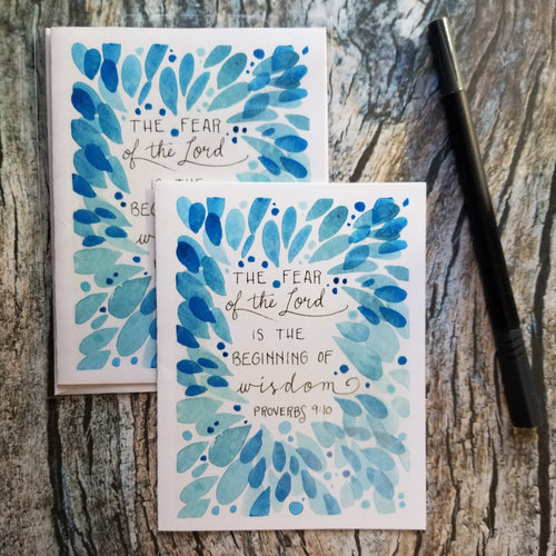 Fear of the Lord watercolor scripture card