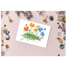 Load image into Gallery viewer, Wildflowers watercolor card